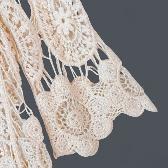 VTG Y2K Moon River Crochet Top Women's M Boho Coachella Western Coastal Cowgirl - Picture 4 of 7